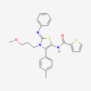 N-[(2E)-3-(3-methoxypropyl)-4-(4-methylphenyl)-2-(phenylimino)-2,3-dihydro-1,3-thiazol-5-yl]thiophene-2-carboxamide