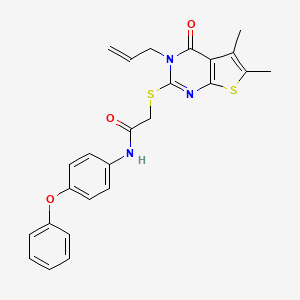 2-{[5,6-dimethyl-4-oxo-3-(prop-2-en-1-yl)-3,4-dihydrothieno[2,3-d]pyrimidin-2-yl]sulfanyl}-N-(4-phenoxyphenyl)acetamide