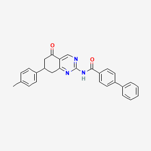 N-[7-(4-methylphenyl)-5-oxo-5,6,7,8-tetrahydroquinazolin-2-yl]biphenyl-4-carboxamide