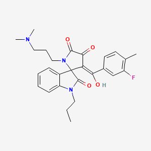 1'-[3-(dimethylamino)propyl]-3'-[(3-fluoro-4-methylphenyl)carbonyl]-4'-hydroxy-1-propylspiro[indole-3,2'-pyrrole]-2,5'(1H,1'H)-dione