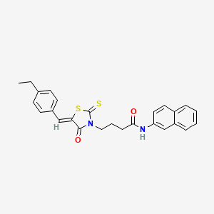 4-[(5Z)-5-(4-ethylbenzylidene)-4-oxo-2-thioxo-1,3-thiazolidin-3-yl]-N-(naphthalen-2-yl)butanamide