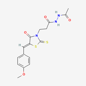 N'-acetyl-3-[(5Z)-5-(4-methoxybenzylidene)-4-oxo-2-thioxo-1,3-thiazolidin-3-yl]propanehydrazide