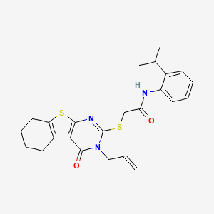 N-[2-(methylethyl)phenyl]-2-(4-oxo-3-prop-2-enyl(3,5,6,7,8-pentahydrobenzo[b]t hiopheno[2,3-d]pyrimidin-2-ylthio))acetamide