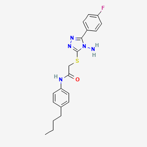 molecular formula C20H22FN5OS B12134200 2-[[4-amino-5-(4-fluorophenyl)-1,2,4-triazol-3-yl]sulfanyl]-N-(4-butylphenyl)acetamide 