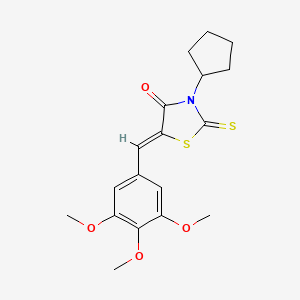 (5Z)-3-cyclopentyl-2-thioxo-5-(3,4,5-trimethoxybenzylidene)-1,3-thiazolidin-4-one