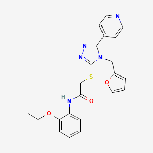 molecular formula C22H21N5O3S B12134256 N-(2-ethoxyphenyl)-2-{[4-(furan-2-ylmethyl)-5-(pyridin-4-yl)-4H-1,2,4-triazol-3-yl]sulfanyl}acetamide 