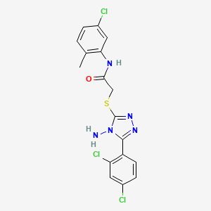 molecular formula C17H14Cl3N5OS B12134287 2-[4-amino-5-(2,4-dichlorophenyl)(1,2,4-triazol-3-ylthio)]-N-(5-chloro-2-methy lphenyl)acetamide 