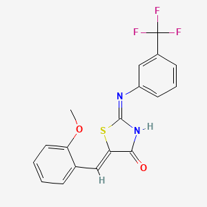 molecular formula C18H13F3N2O2S B12134288 (5Z)-5-(2-methoxybenzylidene)-2-{[3-(trifluoromethyl)phenyl]amino}-1,3-thiazol-4(5H)-one 