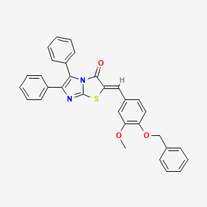 molecular formula C32H24N2O3S B12134291 (2Z)-2-[4-(benzyloxy)-3-methoxybenzylidene]-5,6-diphenylimidazo[2,1-b][1,3]thiazol-3(2H)-one 