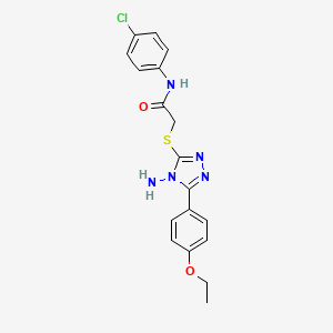 molecular formula C18H18ClN5O2S B12134364 2-[4-amino-5-(4-ethoxyphenyl)(1,2,4-triazol-3-ylthio)]-N-(4-chlorophenyl)aceta mide 