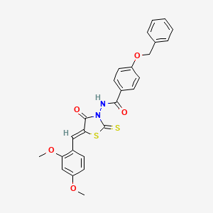 4-(benzyloxy)-N-[(5Z)-5-(2,4-dimethoxybenzylidene)-4-oxo-2-thioxo-1,3-thiazolidin-3-yl]benzamide