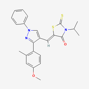 (5Z)-5-{[3-(4-methoxy-2-methylphenyl)-1-phenyl-1H-pyrazol-4-yl]methylidene}-3-(propan-2-yl)-2-thioxo-1,3-thiazolidin-4-one