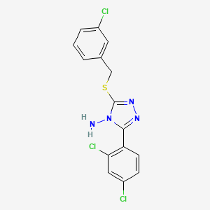 3-(2,4-Dichlorophenyl)-5-[(3-chlorophenyl)methylthio]-1,2,4-triazole-4-ylamine