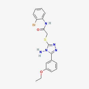 molecular formula C18H18BrN5O2S B12134470 2-{[4-amino-5-(3-ethoxyphenyl)-4H-1,2,4-triazol-3-yl]sulfanyl}-N-(2-bromophenyl)acetamide 