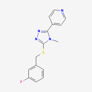 molecular formula C15H13FN4S B12134507 4-{5-[(3-fluorobenzyl)sulfanyl]-4-methyl-4H-1,2,4-triazol-3-yl}pyridine CAS No. 573937-24-3