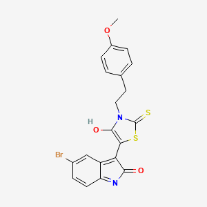 (3E)-5-bromo-3-{3-[2-(4-methoxyphenyl)ethyl]-4-oxo-2-thioxo-1,3-thiazolidin-5-ylidene}-1,3-dihydro-2H-indol-2-one