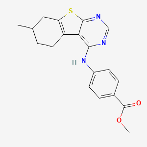 molecular formula C19H19N3O2S B12134525 Methyl 4-[(7-methyl-5,6,7,8-tetrahydro[1]benzothieno[2,3-d]pyrimidin-4-yl)amino]benzoate 