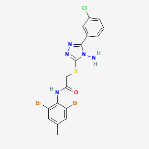 2-{[4-amino-5-(3-chlorophenyl)-4H-1,2,4-triazol-3-yl]sulfanyl}-N-(2,6-dibromo-4-methylphenyl)acetamide