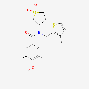 molecular formula C19H21Cl2NO4S2 B12134581 3,5-dichloro-N-(1,1-dioxidotetrahydrothiophen-3-yl)-4-ethoxy-N-[(3-methylthiophen-2-yl)methyl]benzamide 