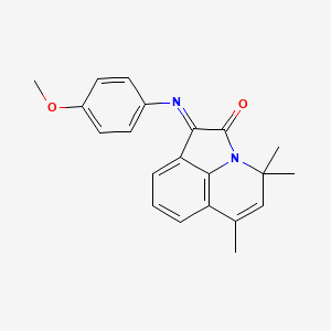 molecular formula C21H20N2O2 B12134592 (1E)-1-[(4-methoxyphenyl)imino]-4,4,6-trimethyl-4H-pyrrolo[3,2,1-ij]quinolin-2(1H)-one 