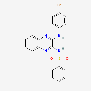 molecular formula C20H15BrN4O2S B12134600 N-{3-[(4-bromophenyl)amino]quinoxalin-2-yl}benzenesulfonamide 