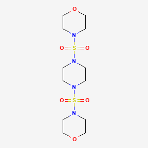 molecular formula C12H24N4O6S2 B12134685 4-{[4-(Morpholin-4-ylsulfonyl)piperazinyl]sulfonyl}morpholine 