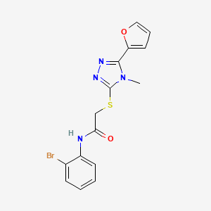 molecular formula C15H13BrN4O2S B12134693 N-(2-bromophenyl)-2-(5-(2-furyl)-4-methyl(1,2,4-triazol-3-ylthio))acetamide 