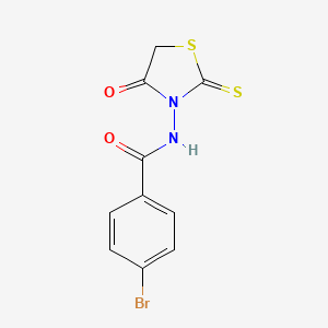 molecular formula C10H7BrN2O2S2 B12134725 4-bromo-N-(4-oxo-2-sulfanylidene-1,3-thiazolidin-3-yl)benzamide 