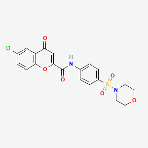 molecular formula C20H17ClN2O6S B12134769 6-chloro-N-[4-(morpholine-4-sulfonyl)phenyl]-4-oxo-4H-chromene-2-carboxamide 