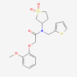 molecular formula C18H21NO5S2 B12134777 N-(1,1-dioxidotetrahydrothiophen-3-yl)-2-(2-methoxyphenoxy)-N-(thiophen-2-ylmethyl)acetamide 