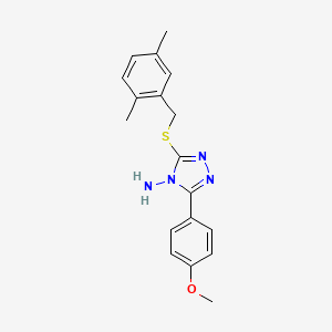 molecular formula C18H20N4OS B12134786 3-(2,5-Dimethyl-benzylsulfanyl)-5-(4-methoxy-phenyl)-[1,2,4]triazol-4-ylamine 