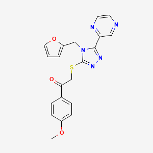 2-{[4-(furan-2-ylmethyl)-5-(pyrazin-2-yl)-4H-1,2,4-triazol-3-yl]sulfanyl}-1-(4-methoxyphenyl)ethanone