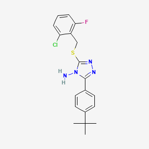 molecular formula C19H20ClFN4S B12134815 3-(4-tert-butylphenyl)-5-[(2-chloro-6-fluorobenzyl)sulfanyl]-4H-1,2,4-triazol-4-amine 