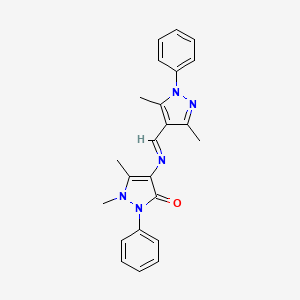 4-{[(E)-(3,5-dimethyl-1-phenyl-1H-pyrazol-4-yl)methylidene]amino}-1,5-dimethyl-2-phenyl-1,2-dihydro-3H-pyrazol-3-one