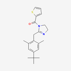 molecular formula C21H26N2OS B12134827 [2-(4-tert-butyl-2,6-dimethylbenzyl)-4,5-dihydro-1H-imidazol-1-yl](thiophen-2-yl)methanone 