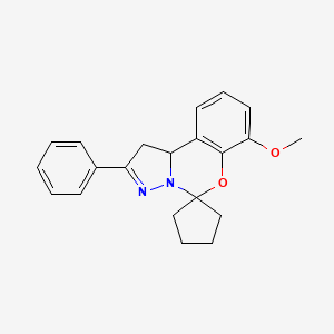 4-methoxy-9-phenylspiro[10aH-benzo[e]2-pyrazolino[1,5-c]1,3-oxazine-6,1'-cyclo pentane]