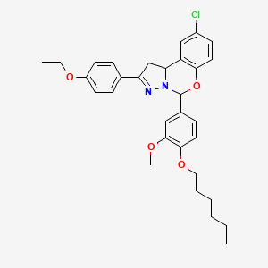 9-Chloro-2-(4-ethoxyphenyl)-5-[4-(hexyloxy)-3-methoxyphenyl]-1,10b-dihydropyrazolo[1,5-c][1,3]benzoxazine