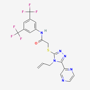 molecular formula C19H14F6N6OS B12134925 C19H14F6N6OS 