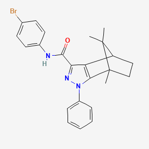 N-(4-bromophenyl)-1,10,10-trimethyl-3-phenyl-3,4-diazatricyclo[5.2.1.0^{2,6}]deca-2(6),4-diene-5-carboxamide