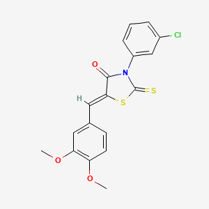 (5Z)-3-(3-chlorophenyl)-5-(3,4-dimethoxybenzylidene)-2-thioxo-1,3-thiazolidin-4-one