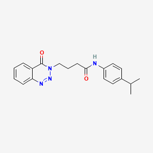 molecular formula C20H22N4O2 B12134983 4-(4-oxo-1,2,3-benzotriazin-3(4H)-yl)-N-[4-(propan-2-yl)phenyl]butanamide 