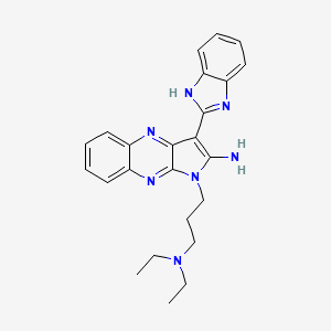 molecular formula C24H27N7 B12134990 3-(1H-benzimidazol-2-yl)-1-[3-(diethylamino)propyl]-1H-pyrrolo[2,3-b]quinoxalin-2-amine 