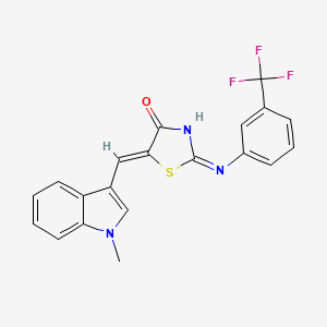 (5Z)-5-[(1-methyl-1H-indol-3-yl)methylidene]-2-{[3-(trifluoromethyl)phenyl]amino}-1,3-thiazol-4(5H)-one