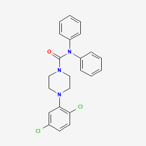 molecular formula C23H21Cl2N3O B12135042 4-(2,5-dichlorophenyl)-N,N-diphenylpiperazine-1-carboxamide 