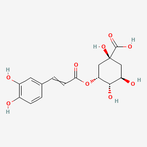 molecular formula C16H18O9 B1213511 (1S,3R,4S,5R)-3-[3-(3,4-dihydroxyphenyl)prop-2-enoyloxy]-1,4,5-trihydroxycyclohexane-1-carboxylic acid CAS No. 534-61-2