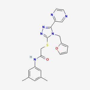 molecular formula C21H20N6O2S B12135110 N-(3,5-dimethylphenyl)-2-{[4-(furan-2-ylmethyl)-5-(pyrazin-2-yl)-4H-1,2,4-triazol-3-yl]sulfanyl}acetamide 