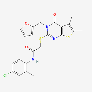 N-(4-chloro-2-methylphenyl)-2-[3-(2-furylmethyl)-5,6-dimethyl-4-oxo(3-hydrothi opheno[2,3-d]pyrimidin-2-ylthio)]acetamide