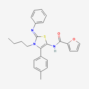 N-[(2E)-3-butyl-4-(4-methylphenyl)-2-(phenylimino)-2,3-dihydro-1,3-thiazol-5-yl]furan-2-carboxamide