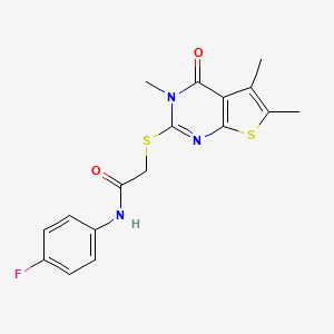 N-(4-fluorophenyl)-2-((3,5,6-trimethyl-4-oxo-3,4-dihydrothieno[2,3-d]pyrimidin-2-yl)thio)acetamide