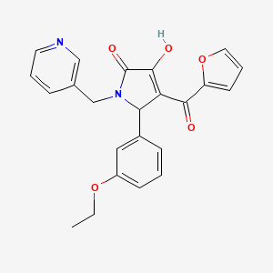 molecular formula C23H20N2O5 B12135201 5-(3-ethoxyphenyl)-4-(furan-2-ylcarbonyl)-3-hydroxy-1-(pyridin-3-ylmethyl)-1,5-dihydro-2H-pyrrol-2-one 